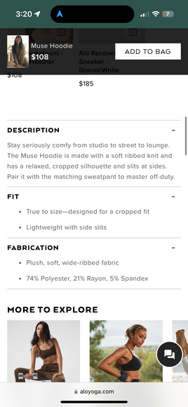 Alo Muse Sweatshirt in Gravel Heather - Picture 6 of 6